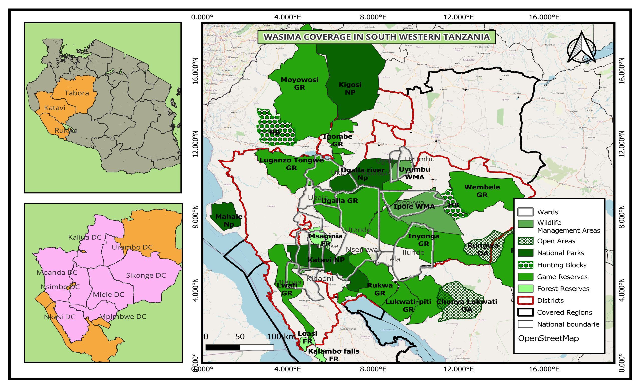 Map of WASIMA focus areas